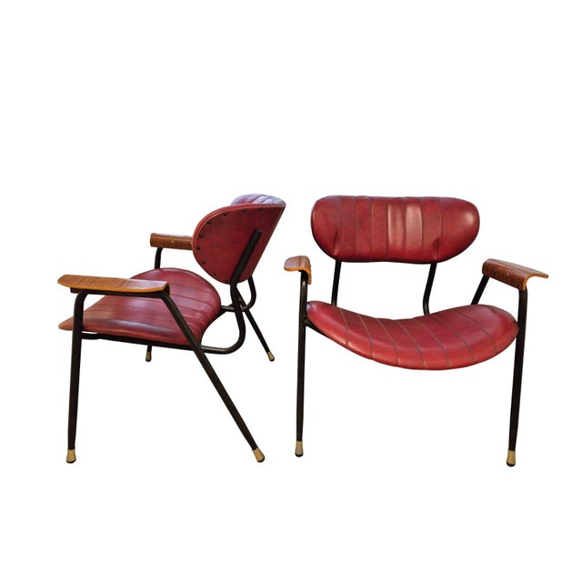 Wood Vintage Italian Armchairs by Gastone Rinaldi for Rima, 1950s, Set of 2 For Sale - Image 7 of 17