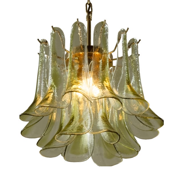 Brass and Murano Glass Chandelier from La Murrina, 1970s For Sale