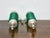 Green Mid 20th Century Italian Midcentury Ribbed Green Glass Lamps with Silver Bases - Pair For Sale - Image 8 of 9
