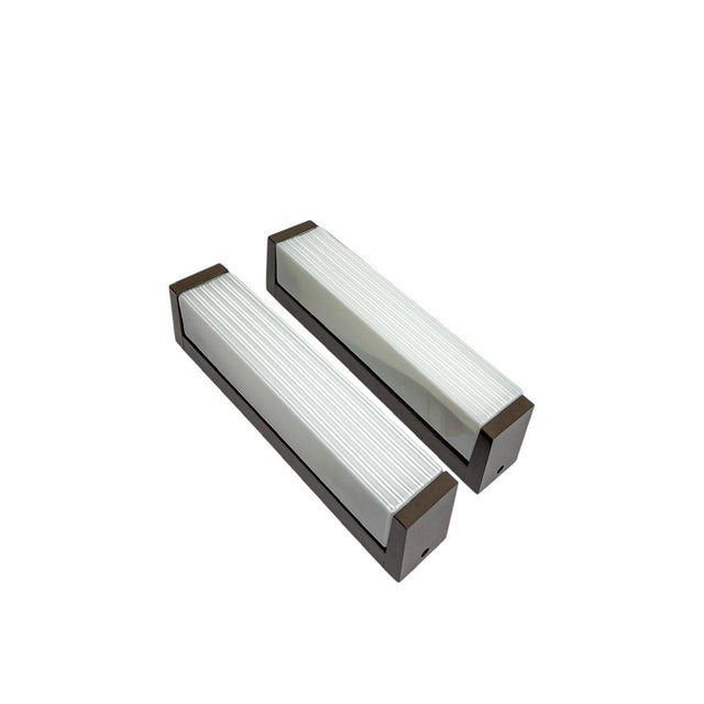 Mid-Century Textured Glass Wall Lights from Herda, 1960s, Set of 2 For Sale - Image 4 of 18