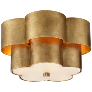 AERIN for Visual Comfort Signature Arabelle Flush Mount in Gild with Frosted Acrylic