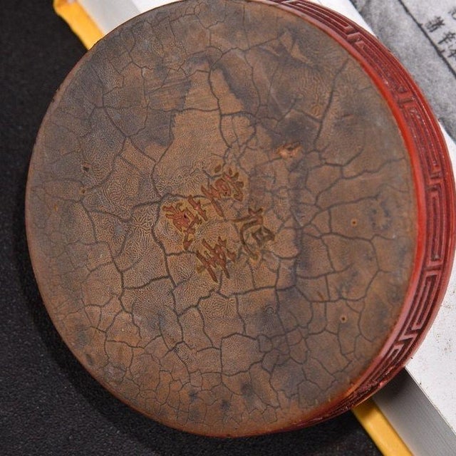 Chinoiserie Chinoiserie Round Lacquer Trinket Box, Phoenix Bird Relief Carving, Curio Cabinet Decor For Sale - Image 3 of 9