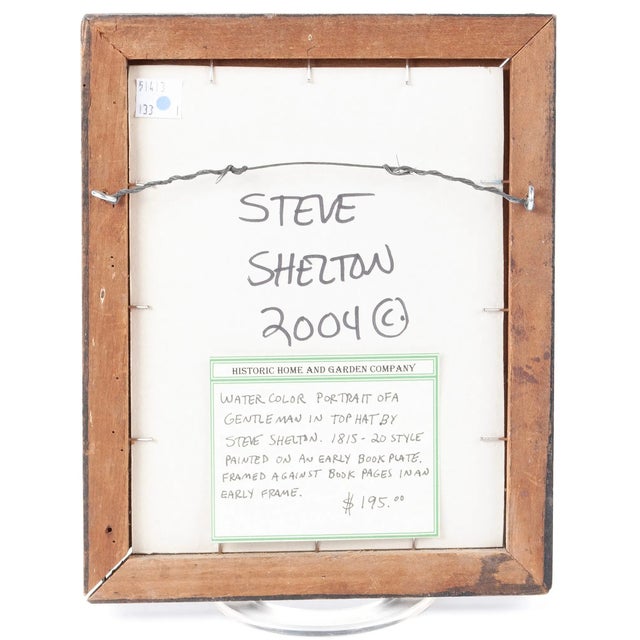 2000 - 2009 Framed Silhouette Watercolor on Bookplate For Sale - Image 5 of 5