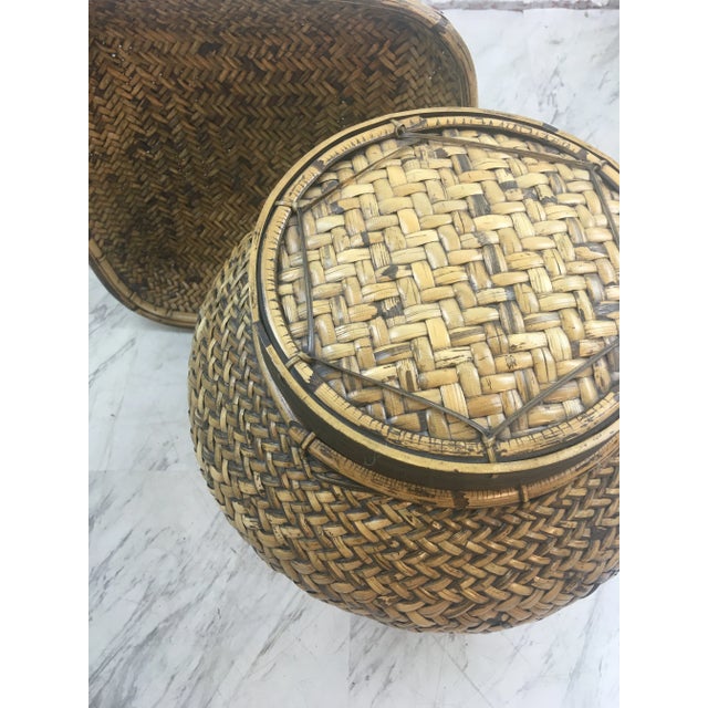 Boho Chic Vintage Rattan Accessories, a Pair For Sale - Image 3 of 10
