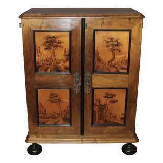 18th Century Swiss Walnut Cabinet with 17 Drawers For Sale