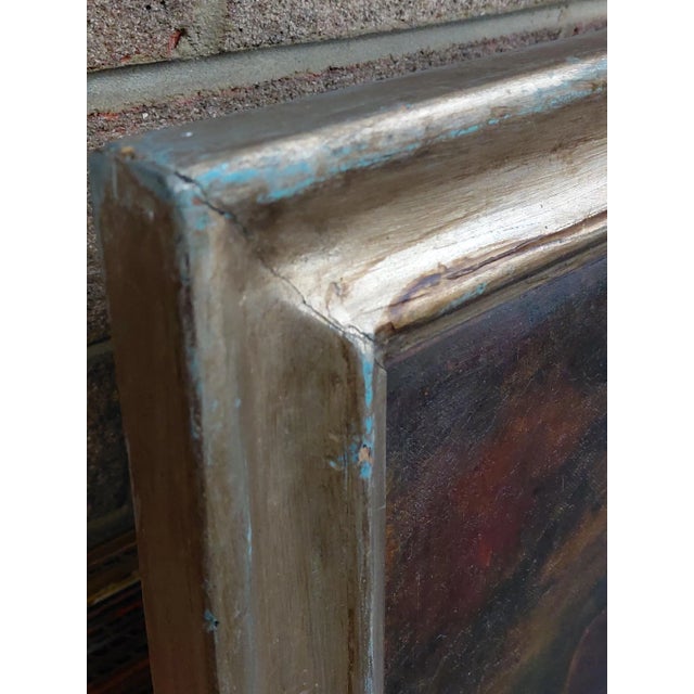 Framed "Seaside Gazing" Oil on Canvas For Sale - Image 9 of 14