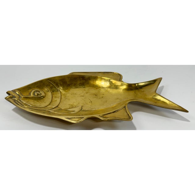 Figurative Large Vintage Brass Fish Dish For Sale - Image 3 of 6