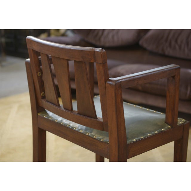 Brown Arts and Crafts Armchair, 1940s For Sale - Image 8 of 12