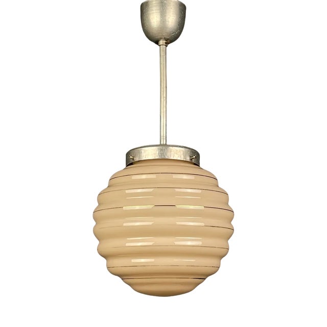 Vintage Pink Glass Pendant Lamp, Italy, 1950s For Sale