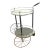 Mid Century Modern Bar Tea Cart Glass Shelves For Sale