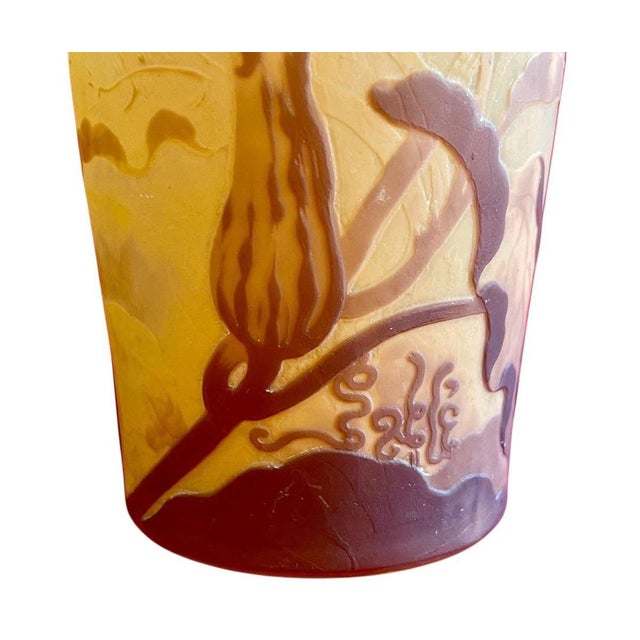 Baluster Vase with Wild Lilies by E. Galle For Sale - Image 4 of 13