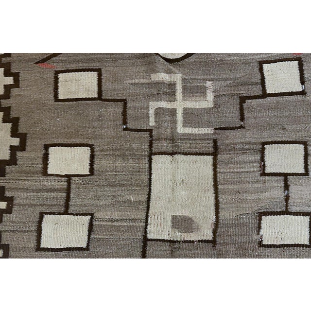 Native American 1900s, Handmade Antique Native-American Navajo Rug 4' X 5.10' For Sale - Image 3 of 9
