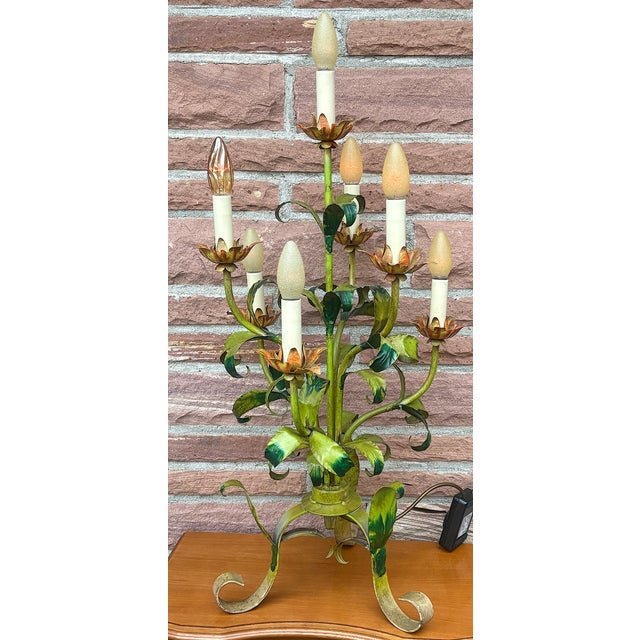 Vintage Italian Florentine Metal Table Lamp, 1960s, in Very Good conditions. Designed 1960 to 1969 I have official proof...