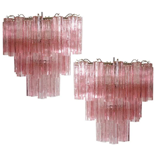 Tronchi Chandeliers with 48 Pink Murano Glass, 1990, Set of 2 For Sale - Image 15 of 15