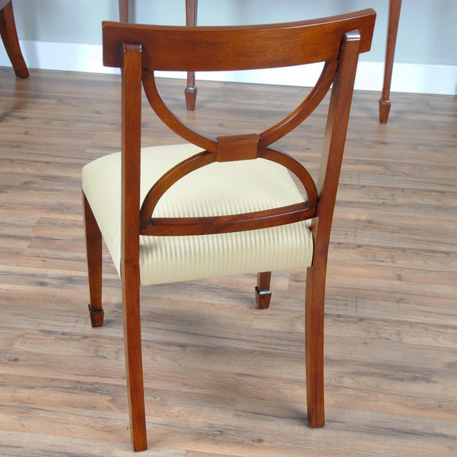 Sheraton Inlaid Mahogany Chairs- Set of 10 For Sale - Image 12 of 13