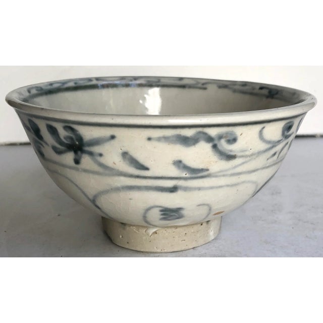 Alabaster 15th Century Blue and White Pottery Bowl, Hoi-an Cargo Hoard, Vietnam For Sale - Image 8 of 8