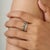 Geometric Green Onyx & Zircon Double Band Ring in 925 Silver, Size 7.5 For Sale - Image 4 of 12