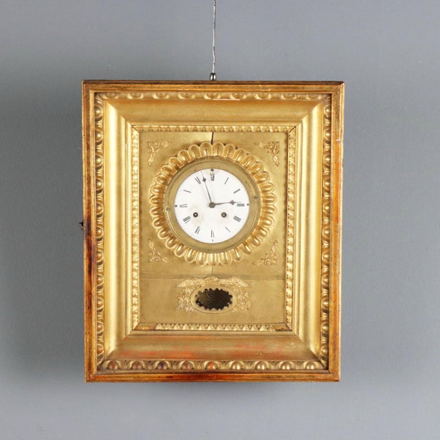 Gilded Wooden Wall Clock For Sale - Image 12 of 12