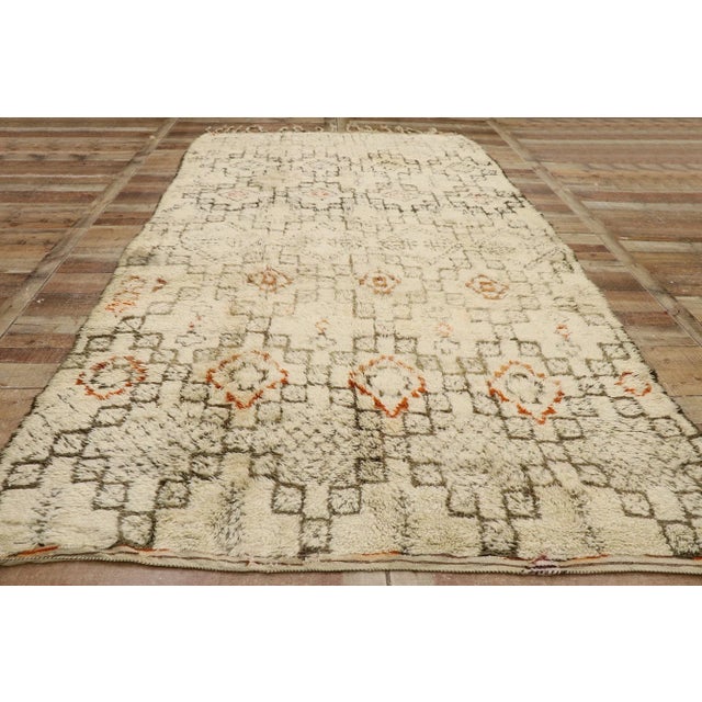 Mid 20th Century Mid 20th Century Vintage Beni Ourain Moroccan Rug 06'05 X 11'00 For Sale - Image 9 of 10