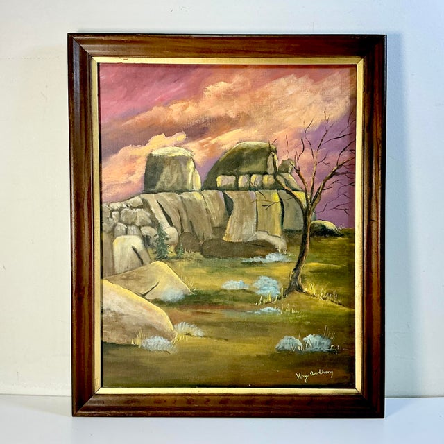 Rustic 1972 Impressionist Rustic Landscape Original Oil Painting, ‘Old Wyoming’ by Kay Anthony For Sale - Image 3 of 15