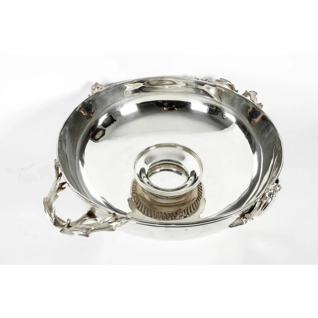 Large English Sheffield Silver Plated Wine Cooler or Sides Handle For Sale - Image 9 of 13