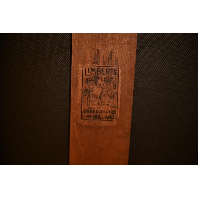 Limbert Antique Mission Oak Arts and Crafts Settle Sofa, Newly Reupholstered For Sale - Image 11 of 12