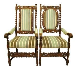 Antique Barley Twist Chairs - a Pair