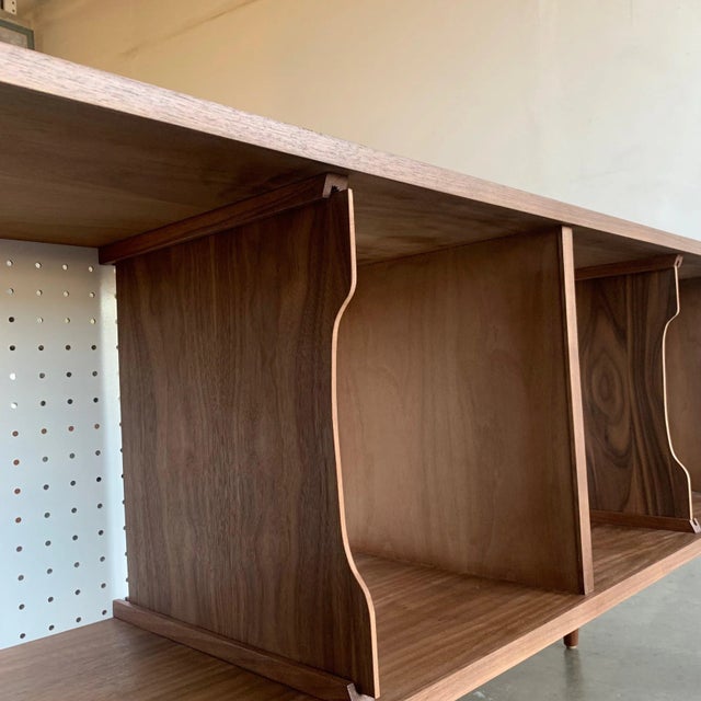 Wood Walnut Record Holder Compact Version For Sale - Image 7 of 11