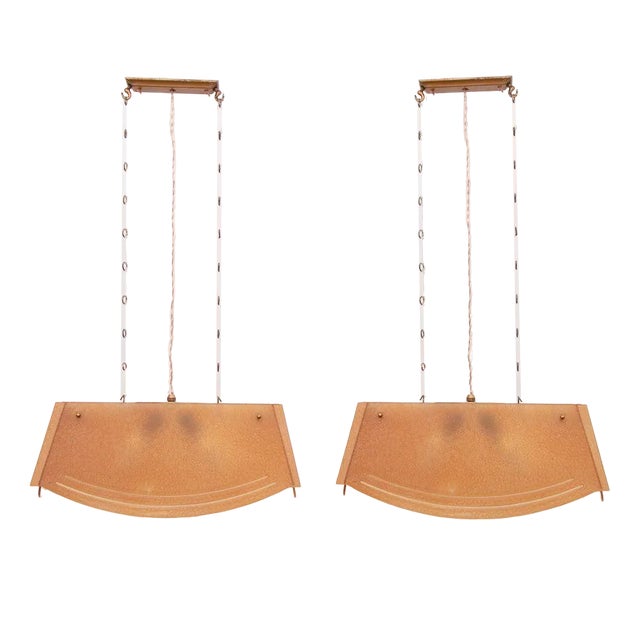 British Art Deco Cellulose Pendant Lights, 1930s, Set of 2 For Sale