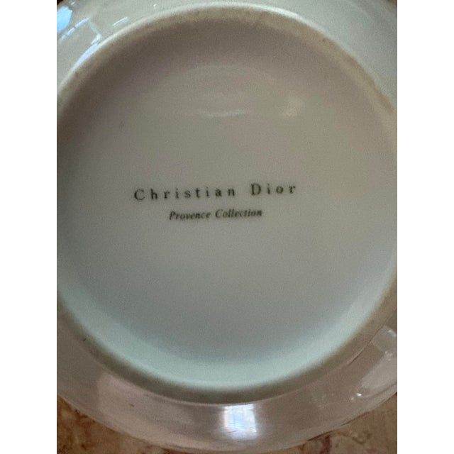 Christian Dior Vintage 1970s Christian Dior "Provence" Hand-Painted Porcelain Covered Sugar Bowl For Sale - Image 4 of 7