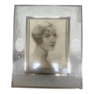 Rare Largest T. G. Hawkes & Co. Crystal & Sterling Silver Picture Frame Circa 1920 For Sale