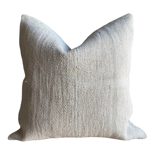 Vintage Rug Pillow Cover With Original Seams For Sale