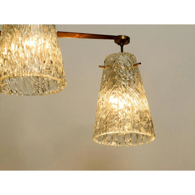 Mid-Century Modern Ceiling Lamp with Three Glass Shades by Rupert Nikoll Vienna, 1950s For Sale - Image 6 of 13