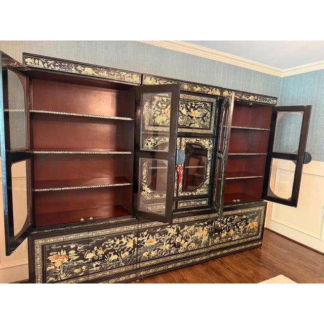1960s Korean Mother of Pearl Inlay Cabinet Display For Sale - Image 13 of 14