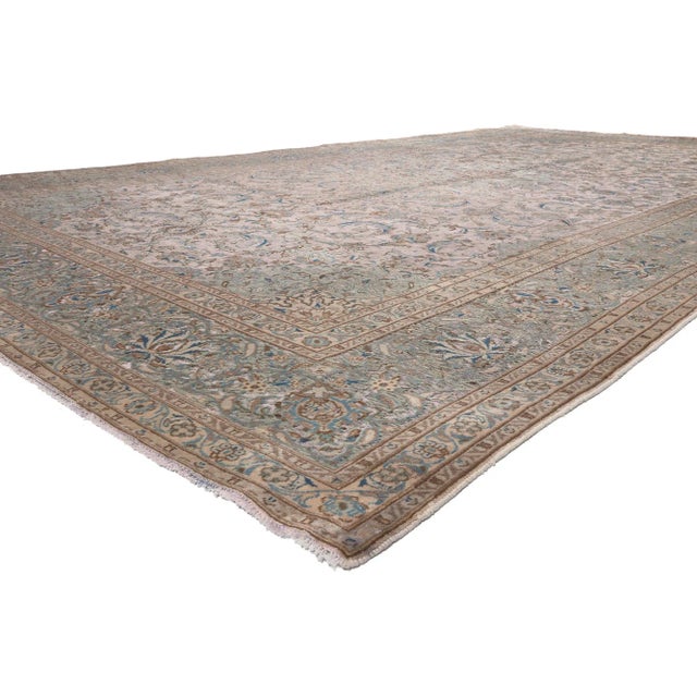 78589 Hand-Carved Vintage Persian Kashan Rug, 11'01 x 19'04. Emanating nostalgic charm with incredible detail and texture,...