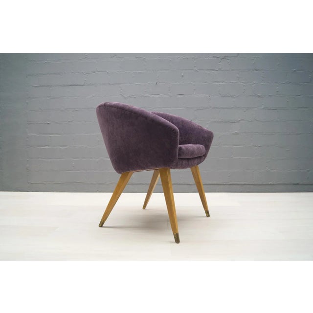 Mid-Century French Purple Cocktail Chair, 1950s For Sale - Image 4 of 11