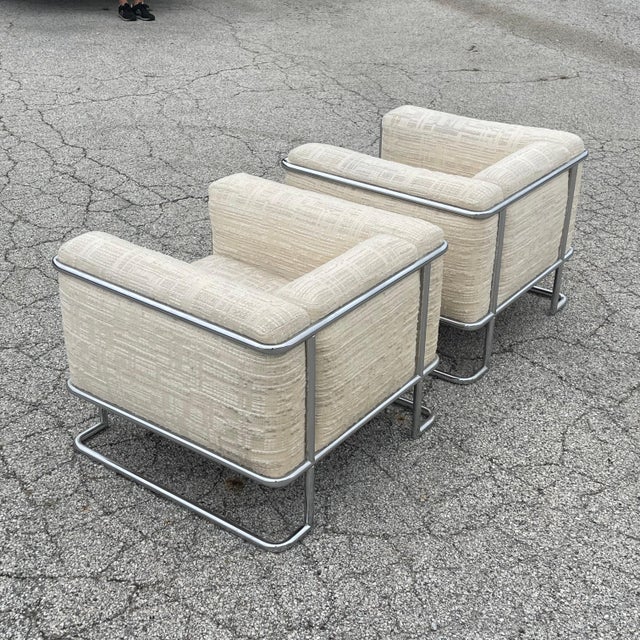 Metal John Mascheroni Lounge Chairs by Swaim Originals (Pair) For Sale - Image 7 of 12