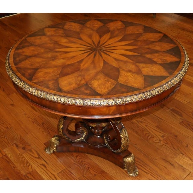 Metal Maitland Smith Spiro Mixed Wood and Metal Entry Center Table For Sale - Image 7 of 12
