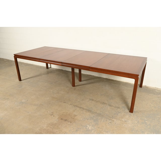 Mid-Century Modern Edward Wormley for Dunbar Mid-Century Modern Walnut Extension Dining Table, Newly Refinished For Sale - Image 3 of 15