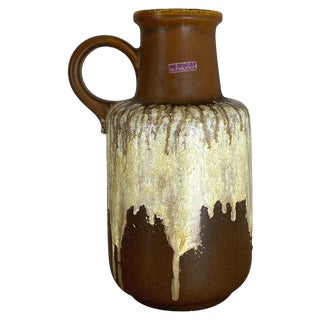 Large Fat Lava Pottery Multi Color Floor Vase from Scheurich, 1970s For Sale