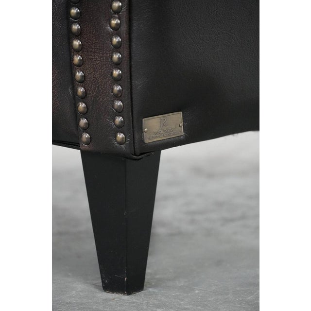 Chesterfield Club Chair in Dark Cowhide Leather For Sale - Image 12 of 14