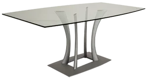 Glass Dining Table in Silver from Rolf Benz