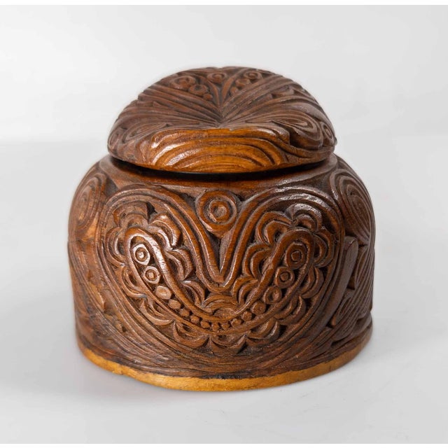 20th Century Maori Tribal Carved Treenware Inkwell, New Zealand For Sale - Image 4 of 11