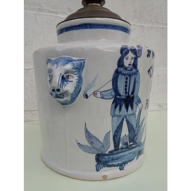 Antique Delftware Ceramic Table Lamp For Sale - Image 15 of 18
