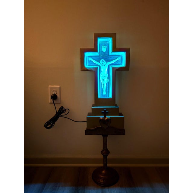 1930s Crucifix Neon Light Floor Lamp For Sale - Image 10 of 10