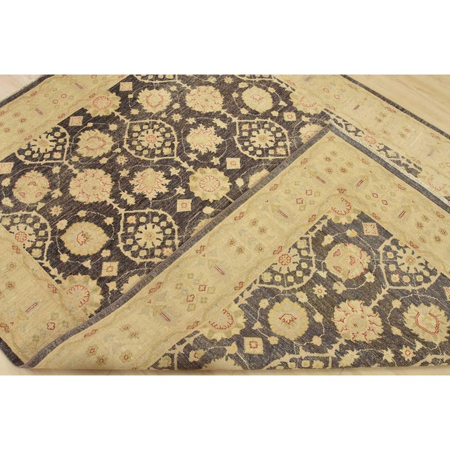 Ziegler Rug 6’4” X 9′ Dark Gray Wool Traditional Hand-Knotted Oriental Carpet For Sale - Image 12 of 13
