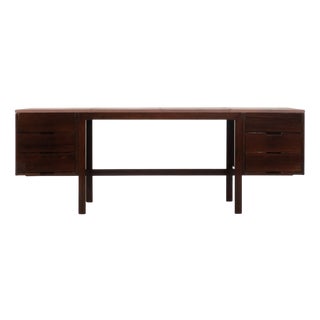 Canaan Desk in Wood and Leather by Marcel Breuer for Gavina, Italy, 1950s For Sale