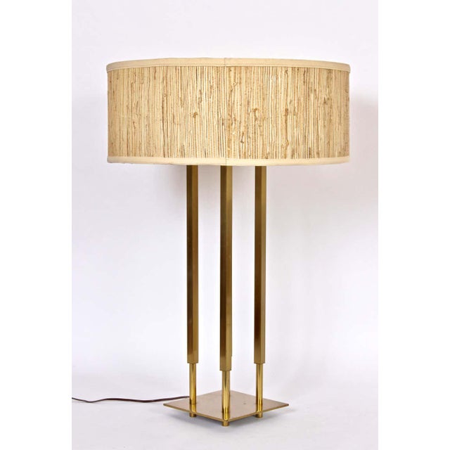 Stiffel Tall Tommi Parzinger Style Stiffel "Columns" Brass Table Lamp For Sale - Image 4 of 13