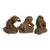 Whimsical Faux Bois See No Evil, Hear No Evil, Speak No Evil Monkey Room Statue Decor- Set of 3 For Sale