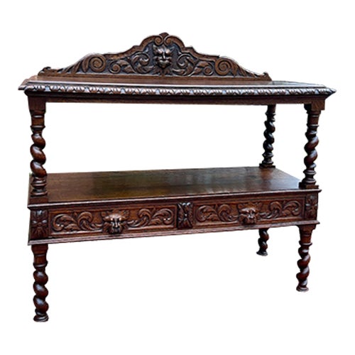 Antique French Sideboard Server Console Sofa Table Barley Twist